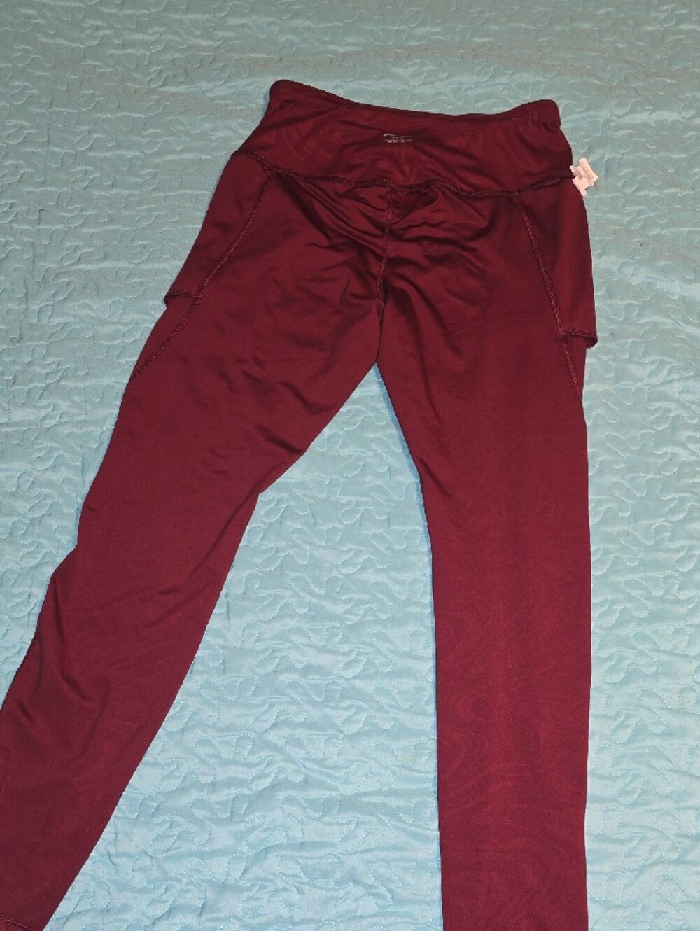 Avia Burgundy Yoga Pant with Black Racerback Crop With Built In Sport Bra - Picture 12 of 14